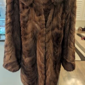 Elegant Brown Fur Ski Jacket